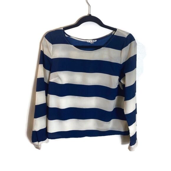 Cope Striped Open-back Top Sz M - Picture 1 of 4